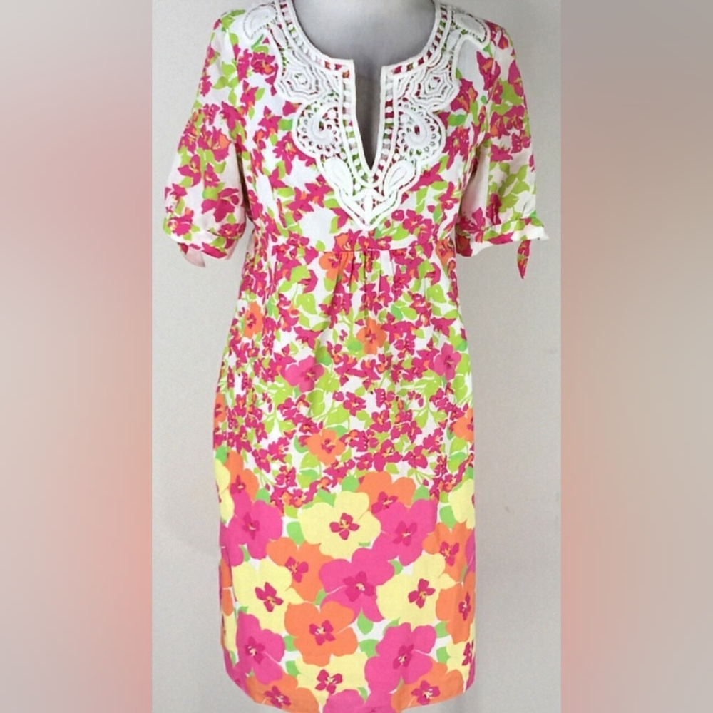 Lilly Pulitzer Floral Dress with Lace Detail